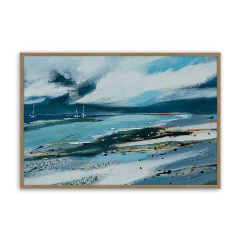Imprimé Call of the Ocean, Or brossé, H 25,25 po x l 37,25 po