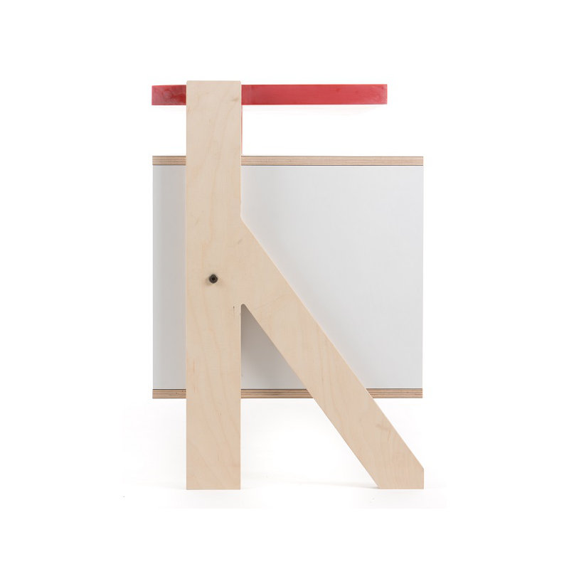 Leanne 3 Door Sideboard, Snow White and Orange/Red