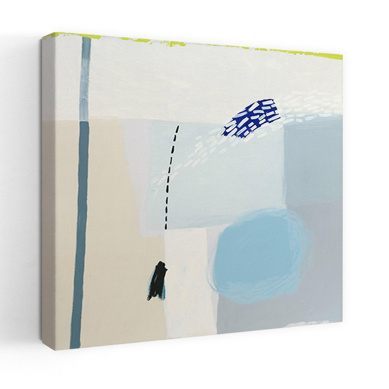 Blues, art contemporain abstrait, H 18 po x l 18 po