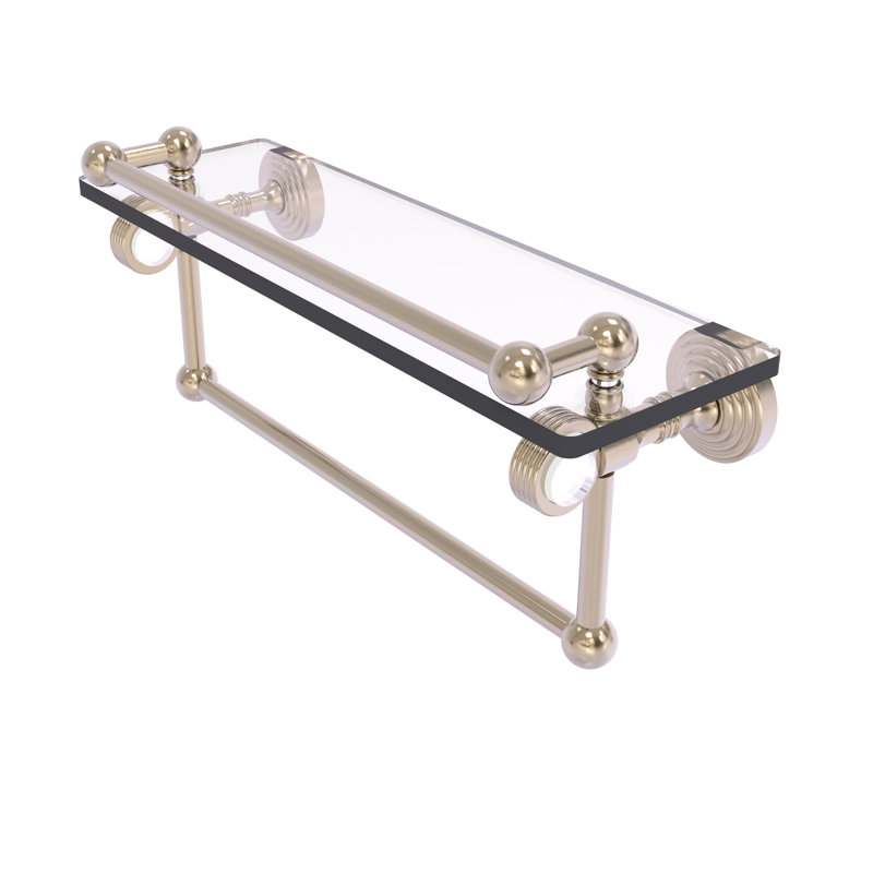 Support à tablette avec barre à serviettes Jarrell, H 5,5 po x l 16 po x P 6,8 po, Étain antique