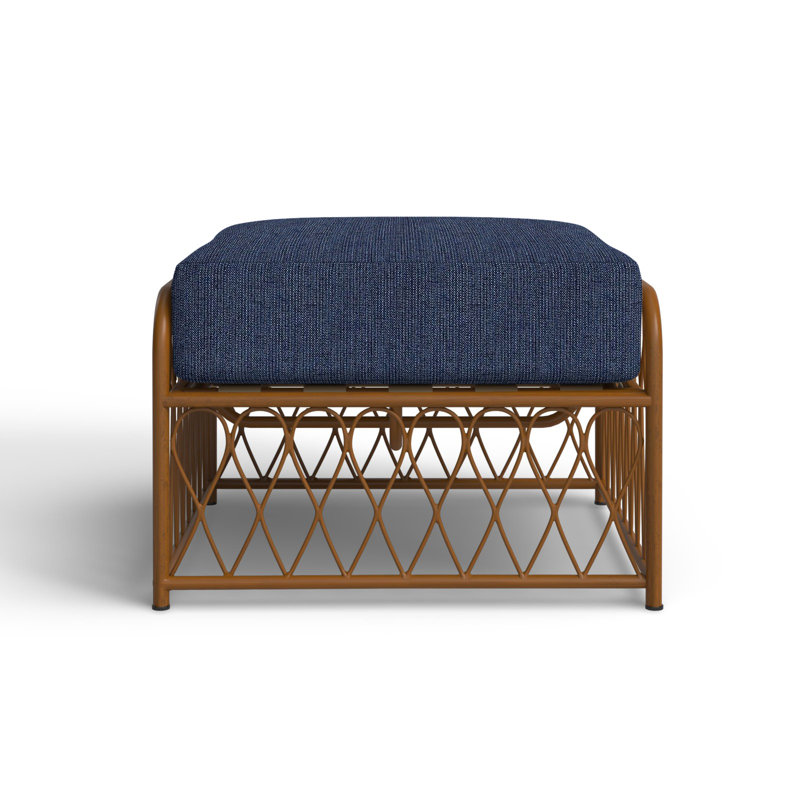 Repose-pieds d'extérieur avec coussin Cane, Spectre indigo Sunbrella®