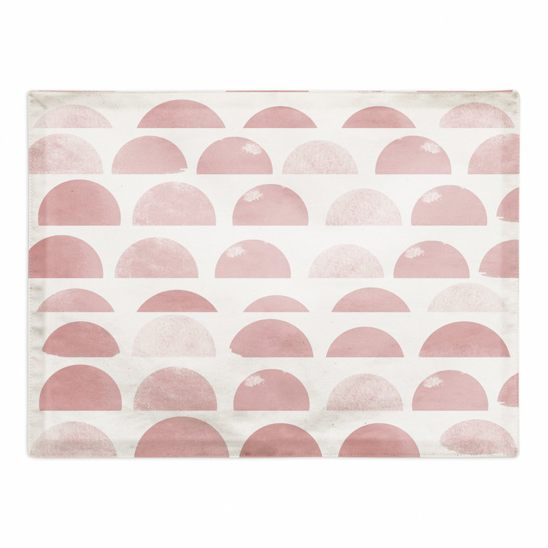 Poly Twill Abstract Rectangle Placemat, Pink