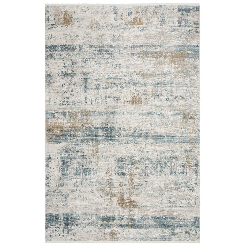 Tapis beige / bleu Cybulski, Rectangle 4' x 6'
