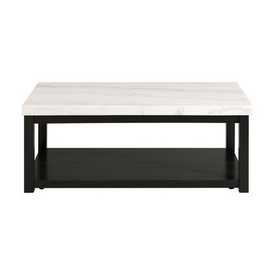 Ivy Bronx Perritt w/ White Top - Rectangular Coffee Table W/Casters