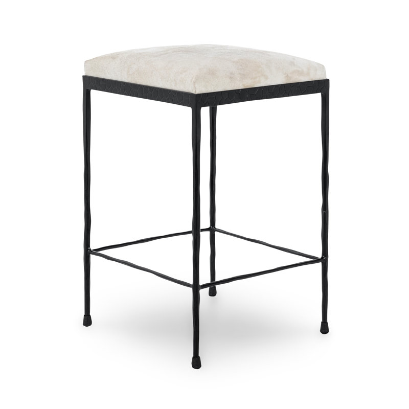 Bose Leather Counter Stool, Ivory/Black