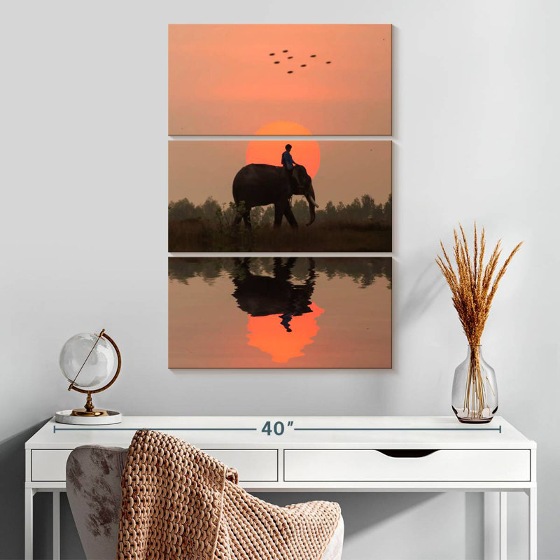 Elephant Rider, H 32" x l 20"
