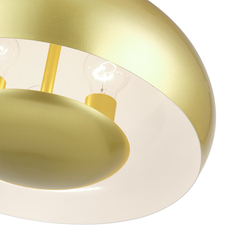 Luminaire suspendu or doux 3 lumières Aaranyan, Doré, Doré