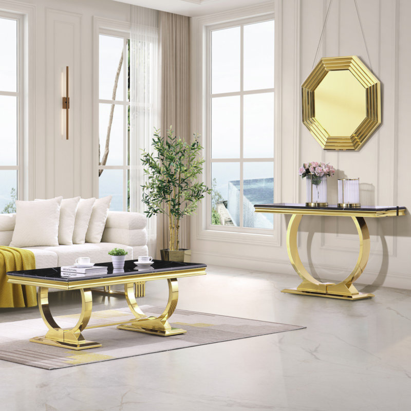 Console Dayra, Noir et or