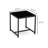 Black Glass Night Stand,MDF Sidetable, Small Tea Table, Sofa Table With Metal Leg
