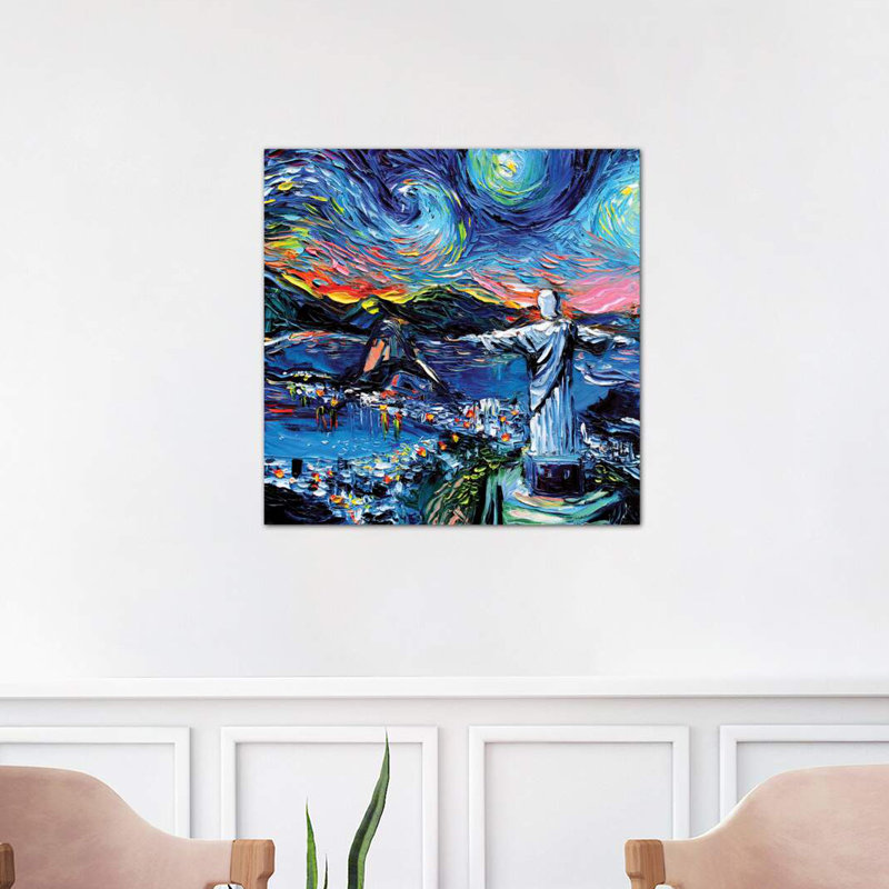 Van Gogh Never Saw Christ The Redeemer by Aja Trier - Wrapped Canvas Painting, 66.04 cm H x 66.04 cm W x 1.91 cm D