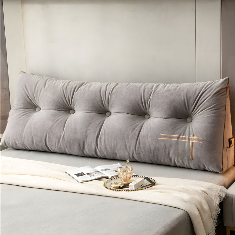 Headboard Pillows Wedge Body Pillow, Gray, 20"H x 78.7"W
