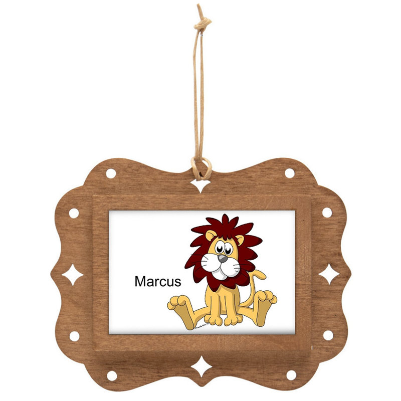 Personalized Lion - Male Wooden Key Chain