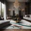 Tapis gris soyeux et moelleux-100886856