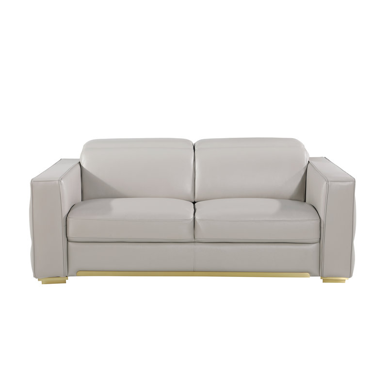 Causeuse Raymod, Gris clair, Or