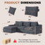 Boneless 108" No Assembly Required Modular Corduroy  Sectional Sofa With Deep Seat, 3 Thickened Seat Cushions, 2 Throw Pillows, Compression Sofa-662052539
