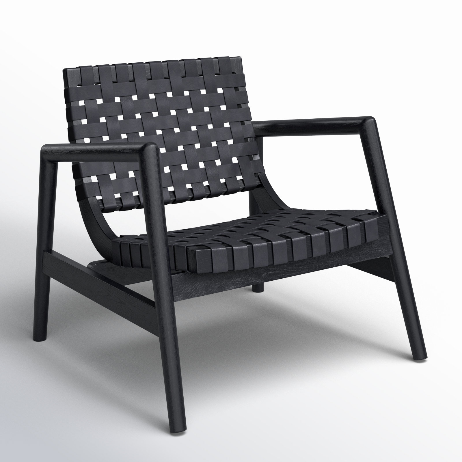 Warbler Cedar Genuine Leather Side Chair, Black