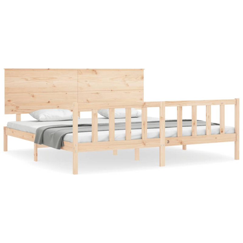 Bed Frame with Headboard, Natural, Super King (6')