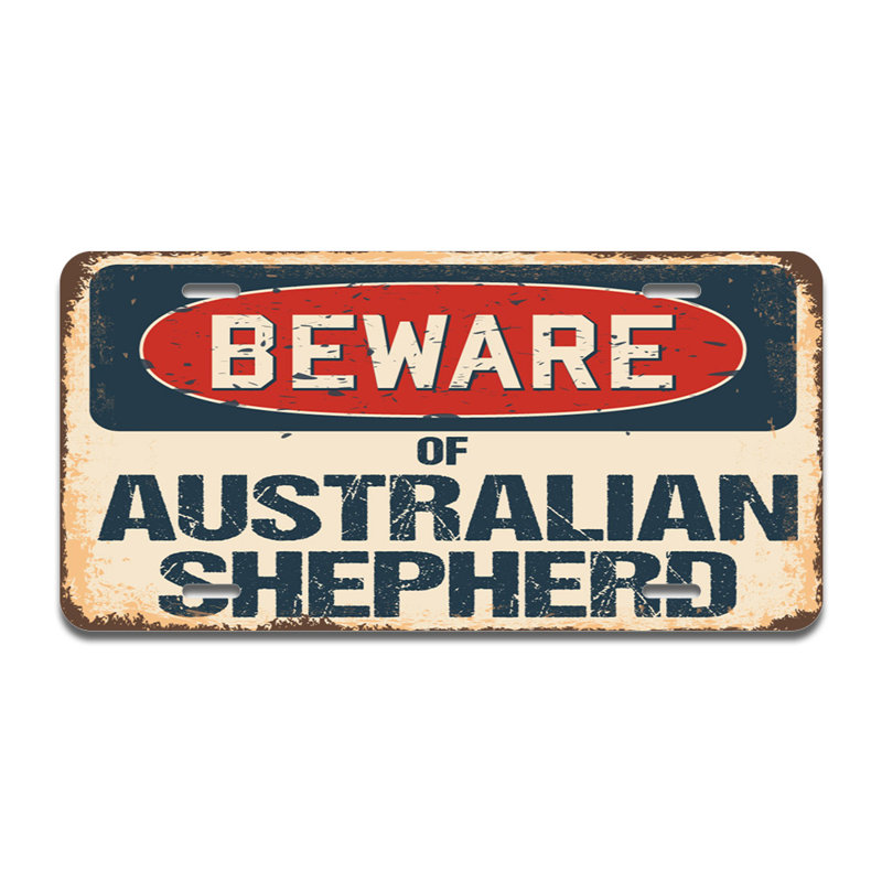 Cadre en aluminium Beware of Australian Shepherd