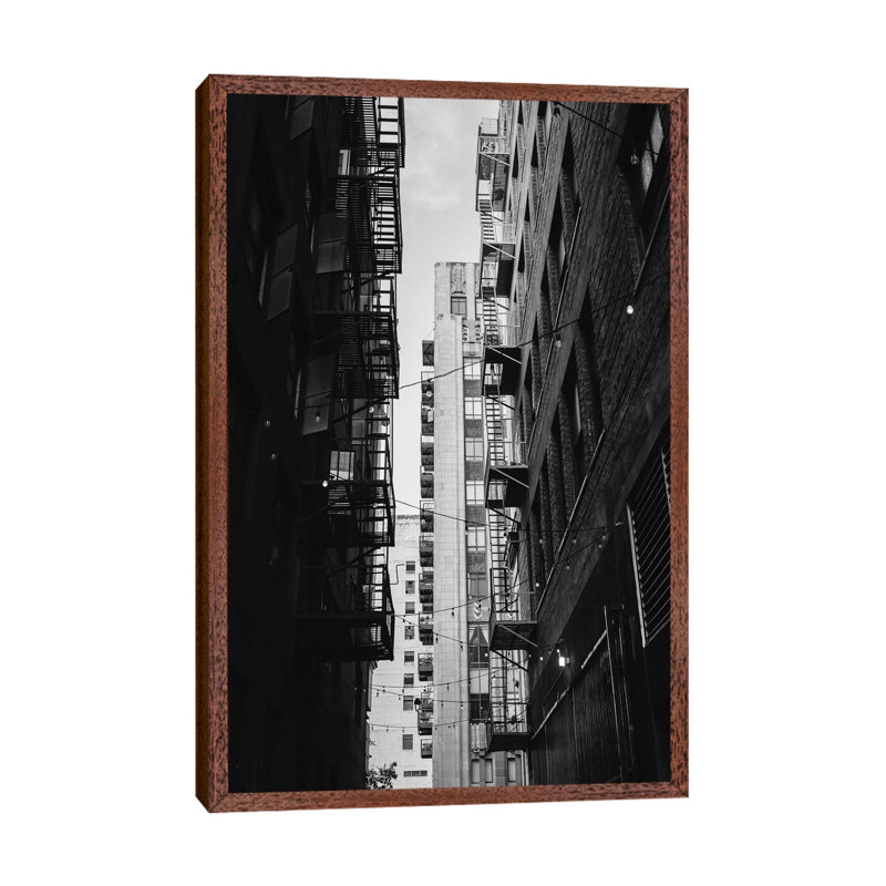 Downtown Los Angeles VII by Bethany Young - Print on Canvas, 101.6cm H x 66.04cm W x 3.81cm D, Classic Brown Wood Framed