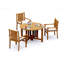 3 Seats 4 Pcs Grade-A Teak Wood Dining Set: 48" Round Butterfly Table And 3 Cahyo Stacking Arm Chairs #11CH0903-1051538685