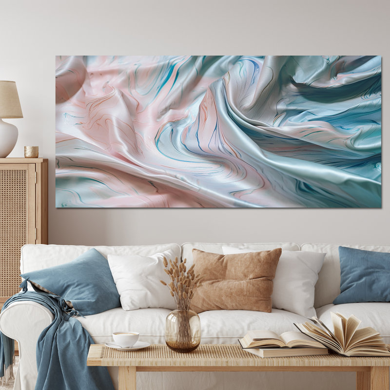 Rose bleu dansant - II, Toile tendue, H 28 po x l 60 po x P 1,5 po