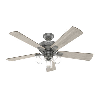 Crestfield 52" 5 - Blade Standard Ceiling Fan with Lights and Remote
