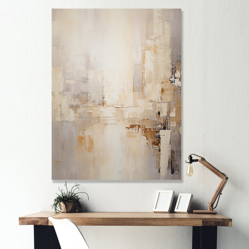 " Beige Skyscraper City Paint II ", Wrapped Canvas, 40" H x 30" W x 1.5" D