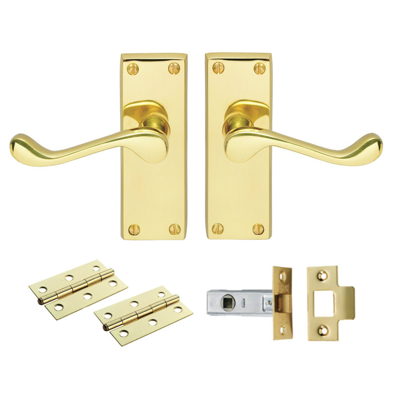 Gerolf Latch Door Handle, Satin Nickel