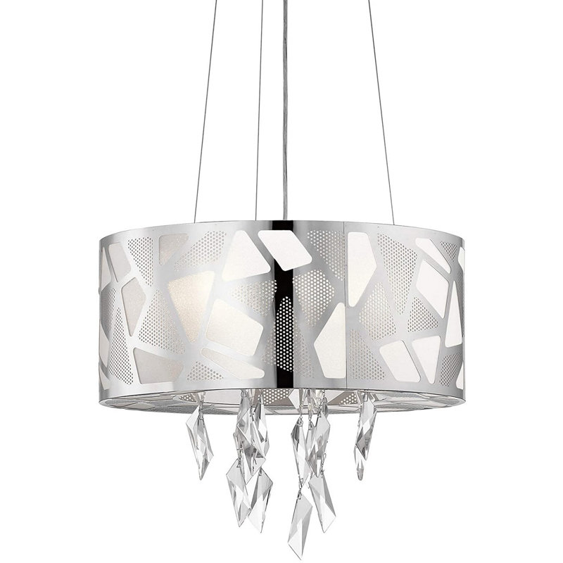 Lustree tambour 4 lumières unique Brummitt, H 15 po x l 18 po x P 18 po