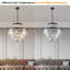  Lustre en cristal moderne, éclairage de plafond - idéal pour le vestibule / couloir / vestibule / salle à manger, chaîne réglable, décoration intérieure élégante (ampoules exclues)