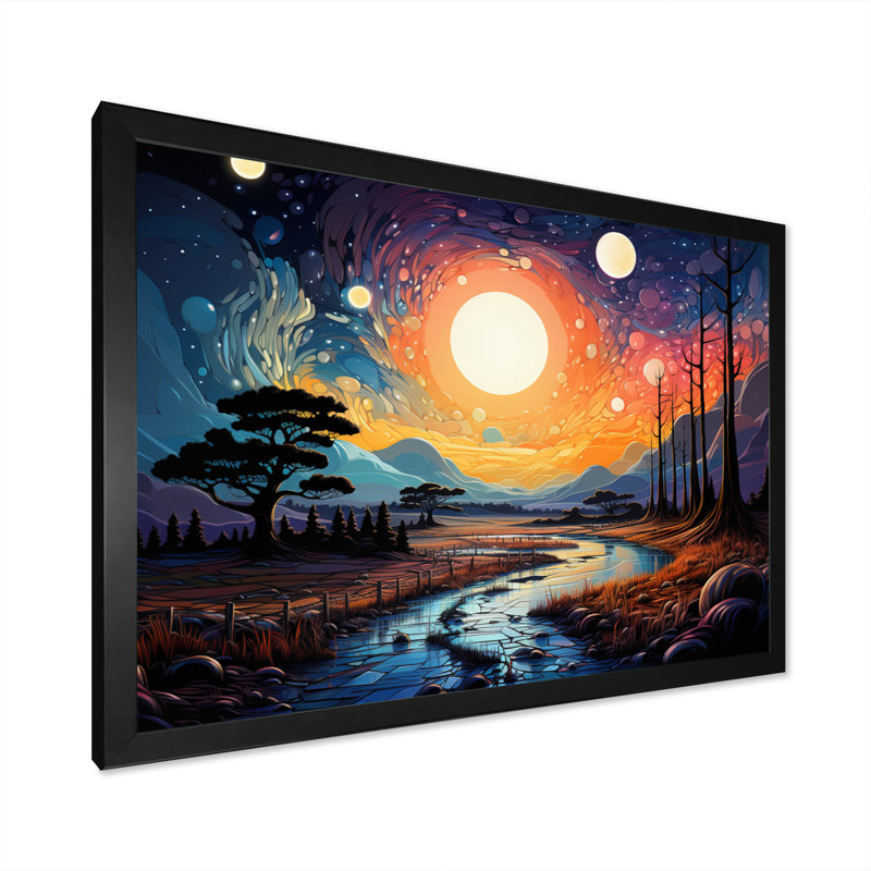 «Power Lines Enchanted Wires I», reproduction sur toile, Cadre simple noir, H 30 po x l 40 po x P 1,5 po