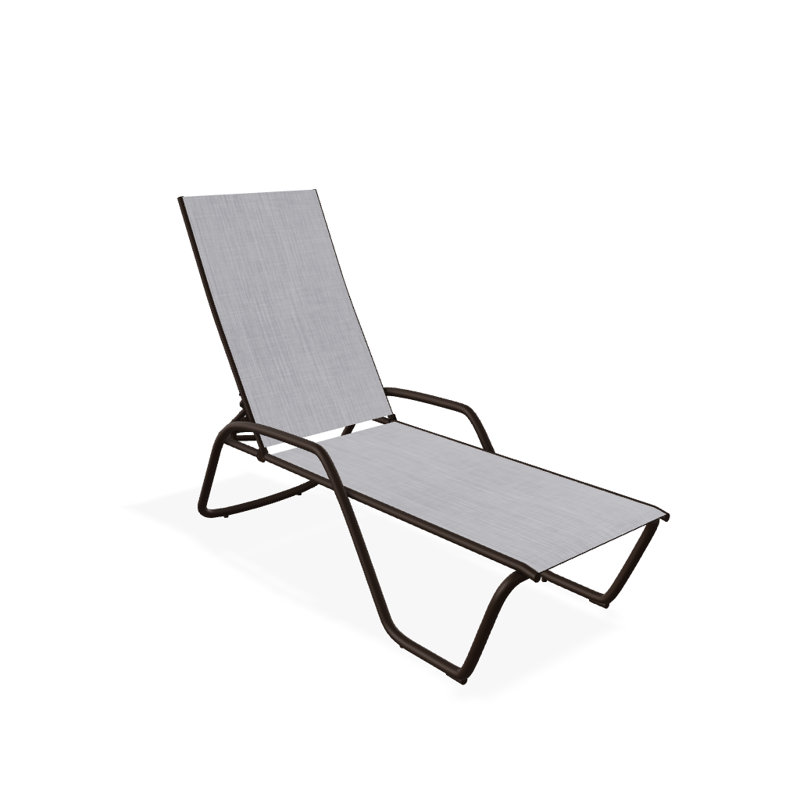 Outdoor Rust-Resistant Metal Chaise Lounge, Textured Kona, Jewel