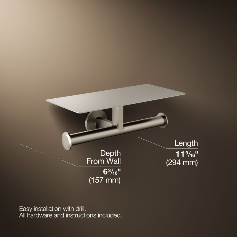 Components™ Covered Double Toilet Tissue Holder, Brushed Nickel