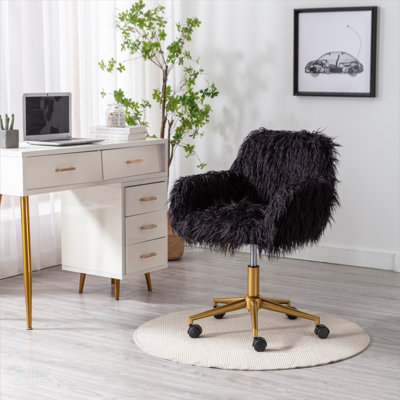 Chaise de bureau moderne en fausse fourrure Hengming