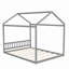 Queen Size Wooden House Bed With Headboard-1581309430