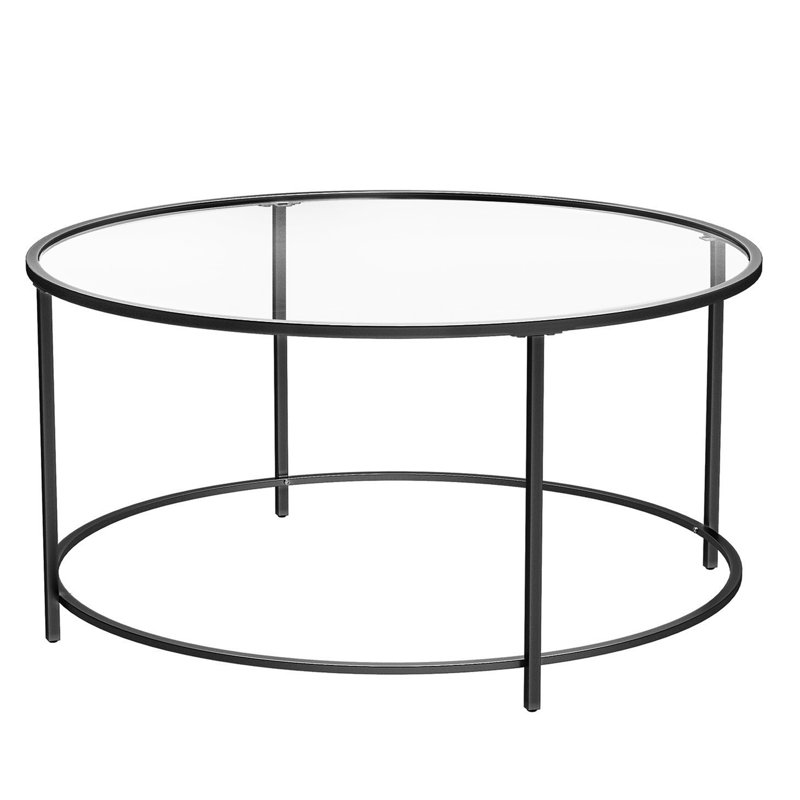 Adiline Frame Coffee Table, Black, Clear