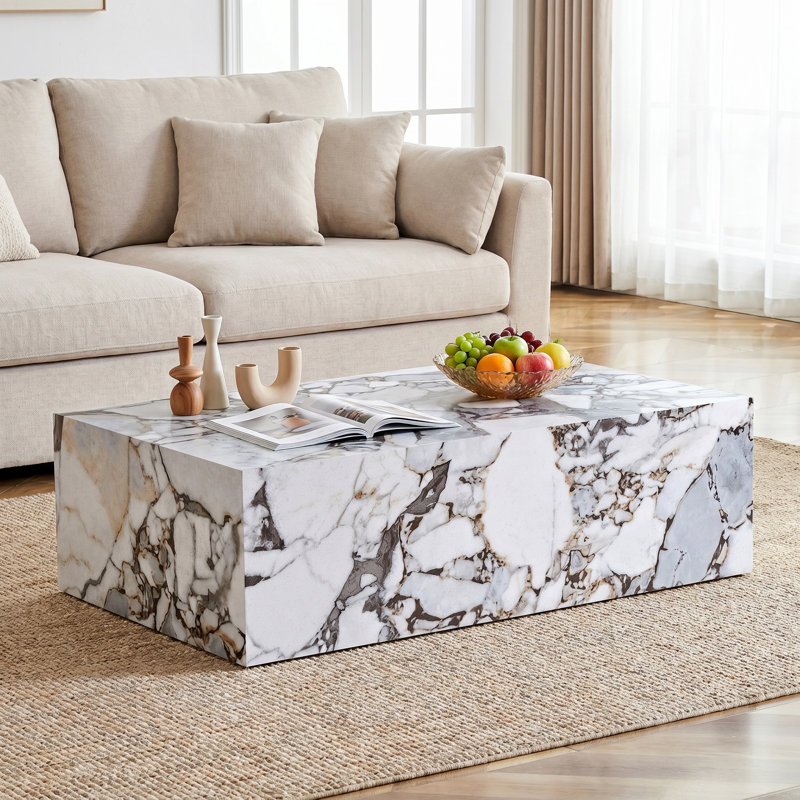 Coffee Table, Black/White, Marble