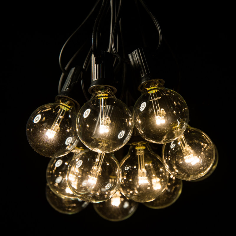 Outdoor Plug-in Globe String Light, 25 ft., Black