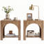 Table de bout 27,56 "en arche de style campagnard, table d'appoint moderne avec tablette de rangement ouverte pour le salon, ensemble de 2-129912494
