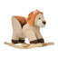 Cheval à bascule brun en peluche avec sons rugissants