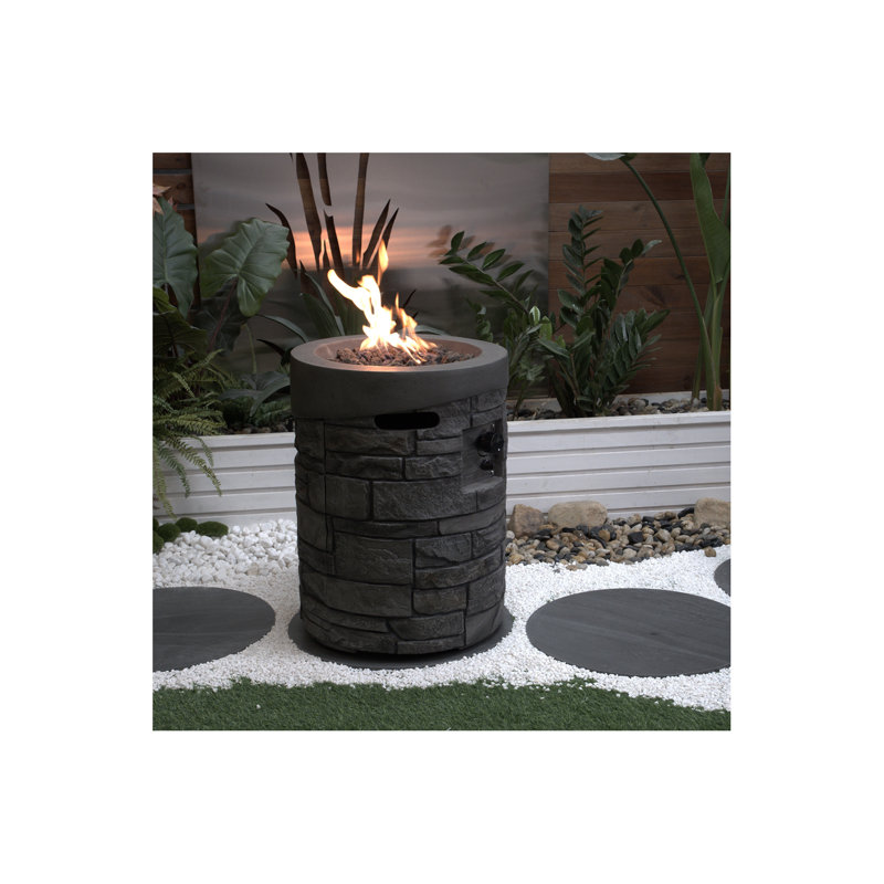 32000 BTU, CSA Certification Diameter 20 Inch Round Outdoor Gas Fire Pit,Contain 2.5kg Lava Stone And Rainproof Cover,Magnesium Oxide Cultured Stone Surface Finished,, More Suitable for Outdoor Garden