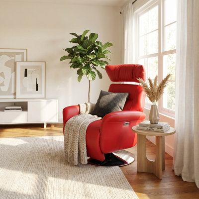 Fauteuil inclinable électrique pivotant de 320 degrés en cuir italien Eclipse