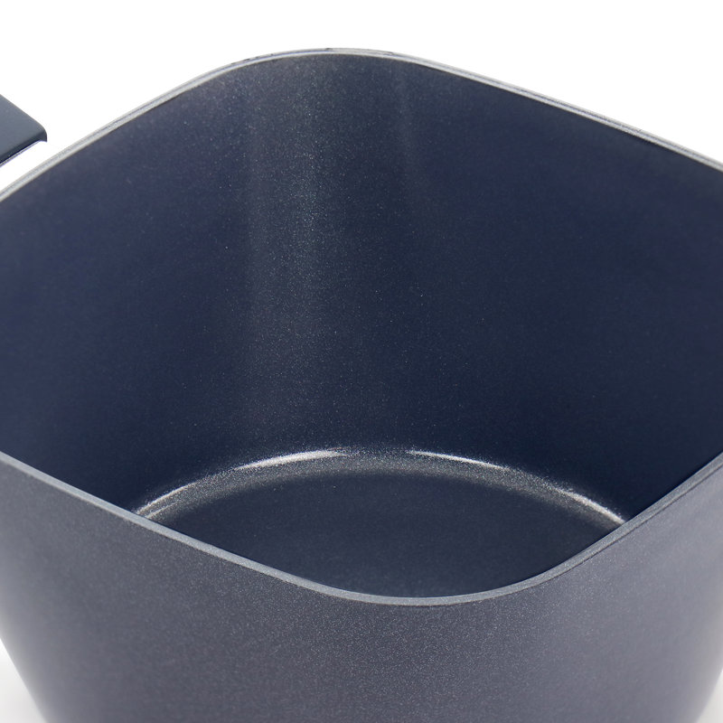 Soho Lounge Diamond 10 Piece Ceramic Nonstick Aluminum Cookware Set In Blue, Blue