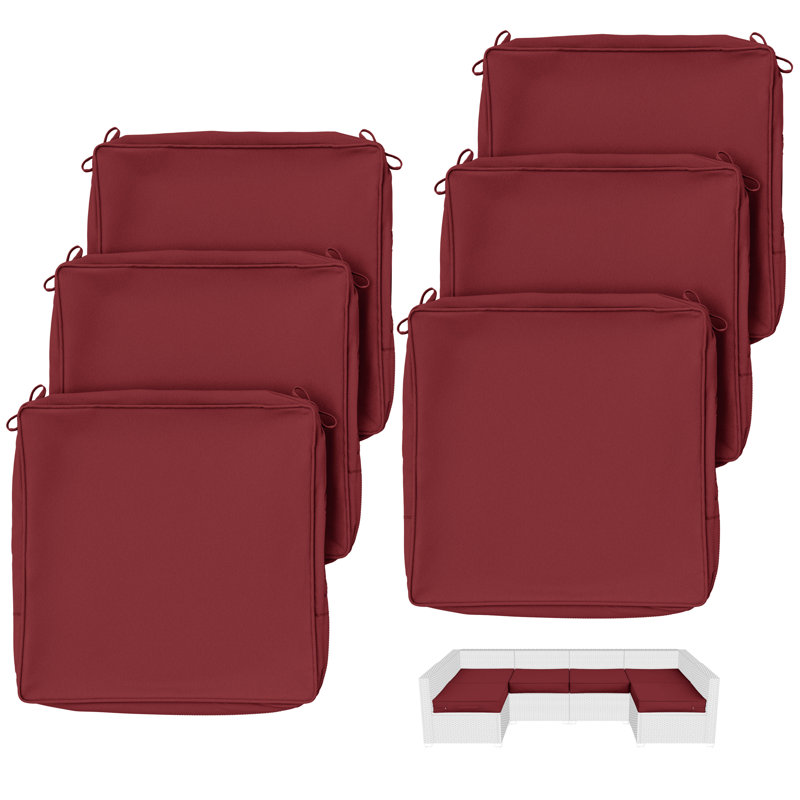 Outdoor Cushion Covers 19X19x3 Outdoor Seat Cushion Covers, Covers Only, 19" W x 19" D, Burgundy