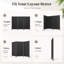 Paravent à 3 panneaux, paravent mural noir avec tissu en polyester imperméable opaque et structure en acier renforcé Q195, cloison portable pliable pour la chambre de bureau à domicile-39836065-39836079