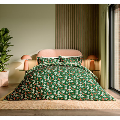 Fan Floral Cotton Block Print [EU ONLY] Duvet Cover Set with Pillowcases Included