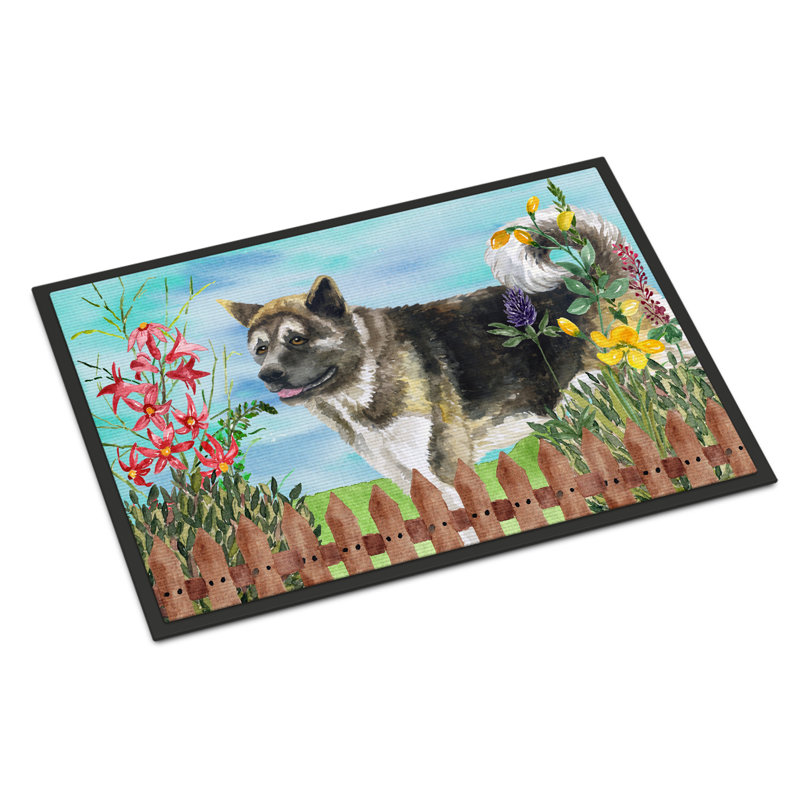 Tapis de porte d’extérieur antidérapant à ressorts american akita, Rectangle 2 pi x 3 pi