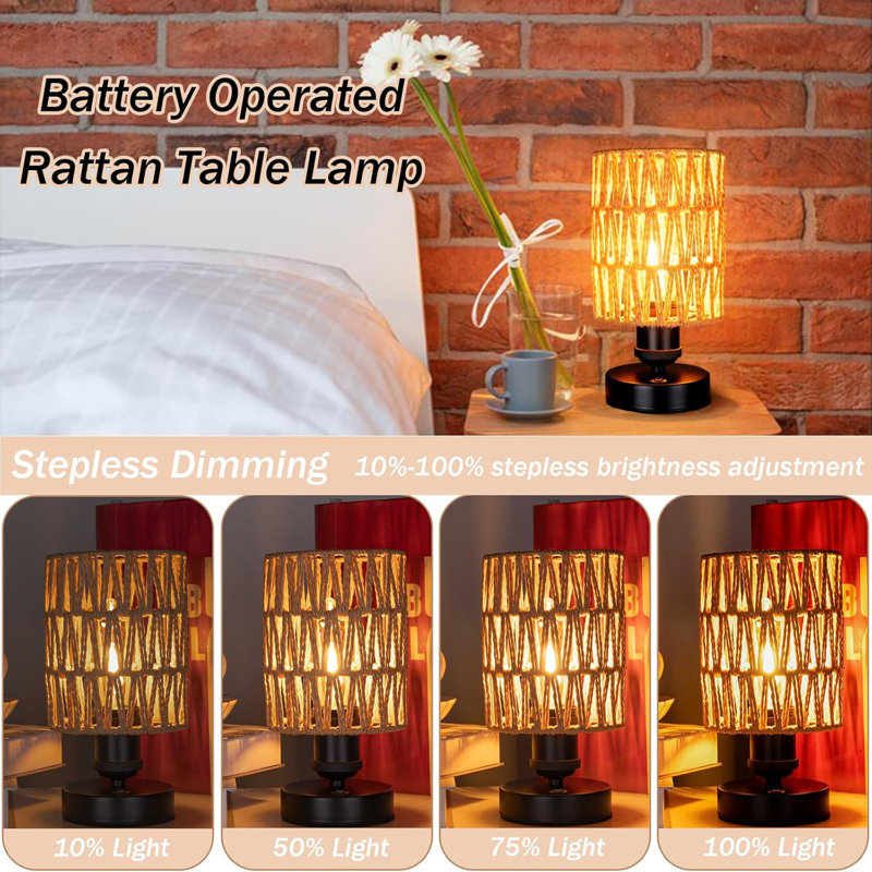Ensemble de 2 lampes de table d'extérieur, Beige