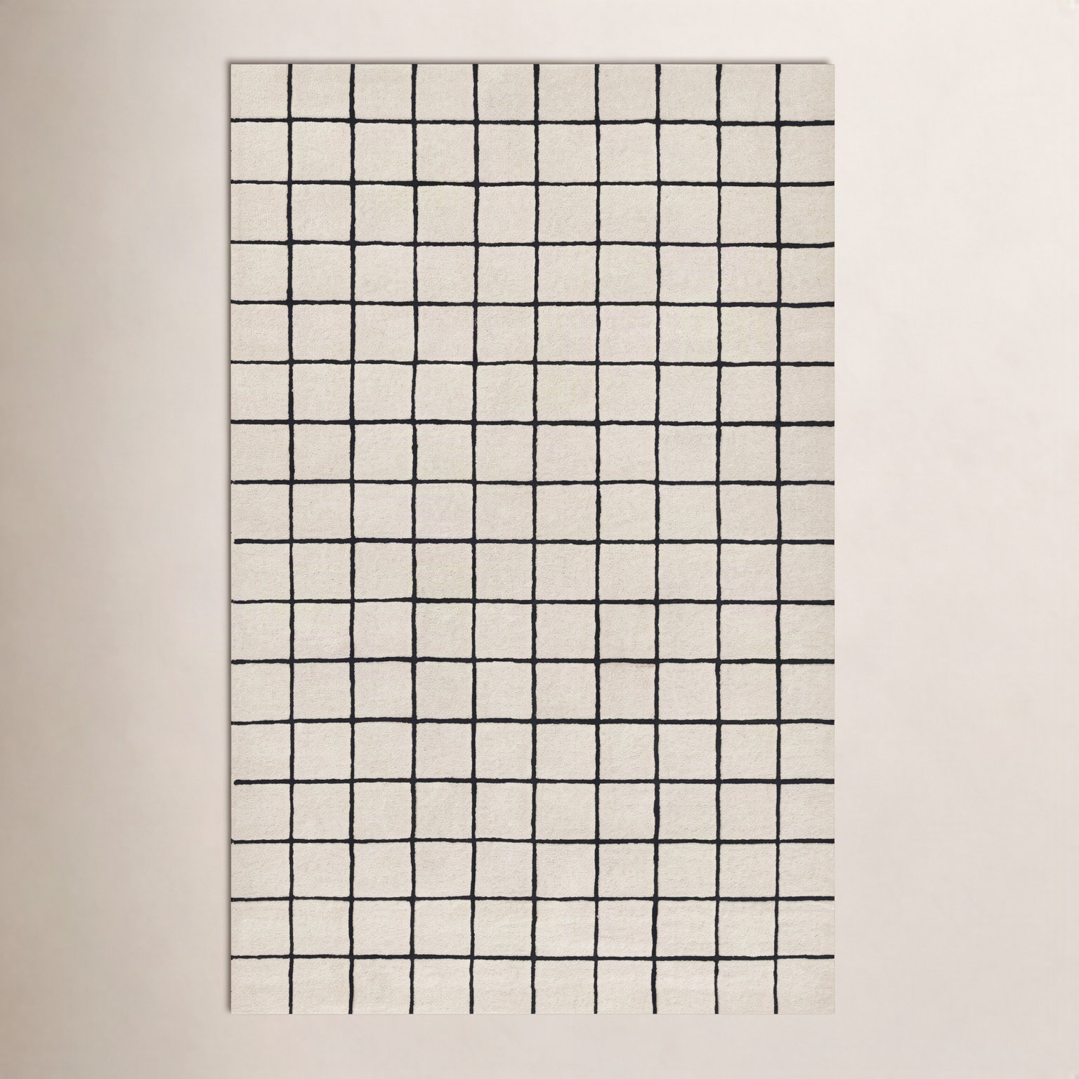 Montara Ivory Hand-Tufted Geometric Wool Rug, Rectangle 7'10" x 10'