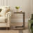 C Shaped Solid Wood End Table-479994520
